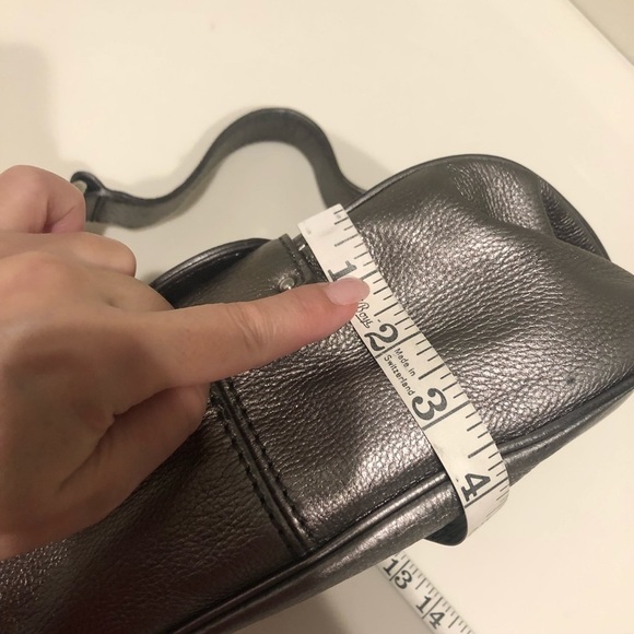 Michael Michael Kors Morgen halfmoon metallic pewter color hobo shoulder Bag,Y2K - Picture 16 of 16